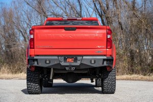 Chevrolet Silverado 1500 Rear LED Bumper - Rough Country - Includes Rough Country Black-Series 2in LED Flush Mount Cubes - '19-'24